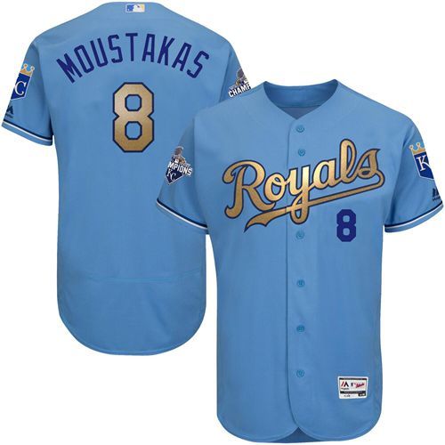 Kansas City Royals Mike Moustakas #8 Royal World Series Champions Gold Program Flex Base Player Jersey