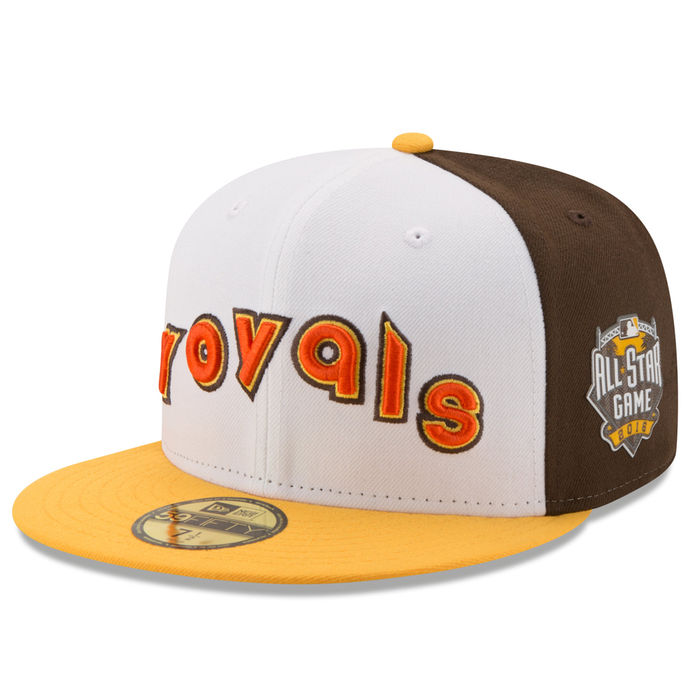 Kansas City Royals New Era White/Yellow Home Run Derby 2016 All-Star Game Patch Authentic Collection 59FIFTY Fitted Hat