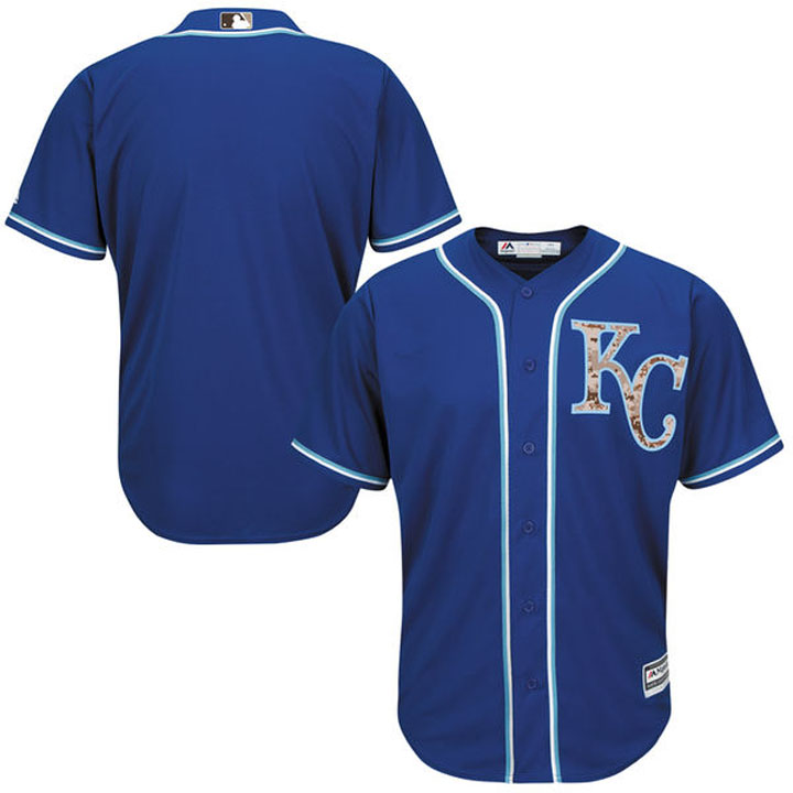 Kansas City Royals Majestic Royal Camo Logo Team Jersey