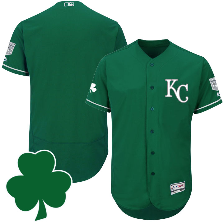 Kansas City Royals St. Patricks Day Green Celtic Flexbase Authentic Collection Jersey