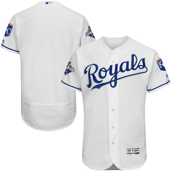 Kansas City Royals White World Series Commemorative Patch Flexbase Jersey