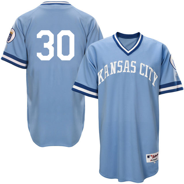 Kansas City Royals Yordano Ventura #30 Light Blue 1976 Turn Back the Clock Authentic Player Jersey