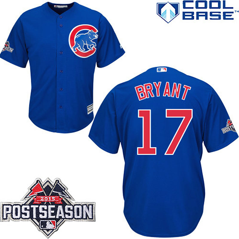 Chicago Cubs #17 Kris Bryant Blue Cool Base Alternate Jersey