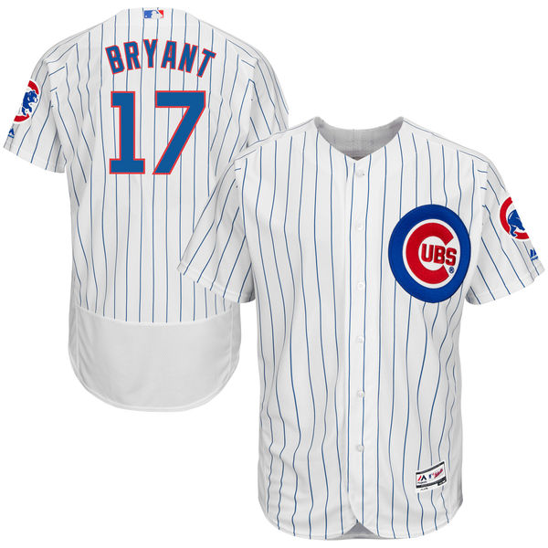 Kris Bryant #17 Chicago Cubs Home White Authentic Collection Flexbase Player Jersey