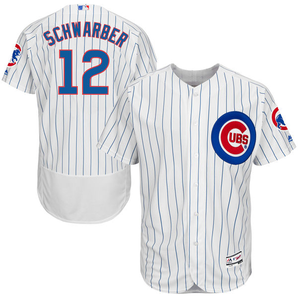 Kyle Schwarber #12 Chicago Cubs Home White Authentic Collection Flexbase Player Jersey