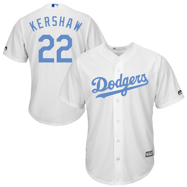 Los Angeles Dodgers #22 Clayton Kershaw Majestic White Fashion 2016 Father's Day Cool Base Jersey