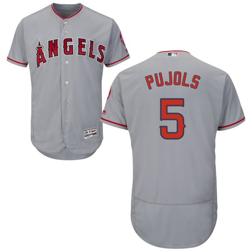 Los Angeles Angels Albert Pujols #5 Road Gray Authentic Collection Flex Base Jersey