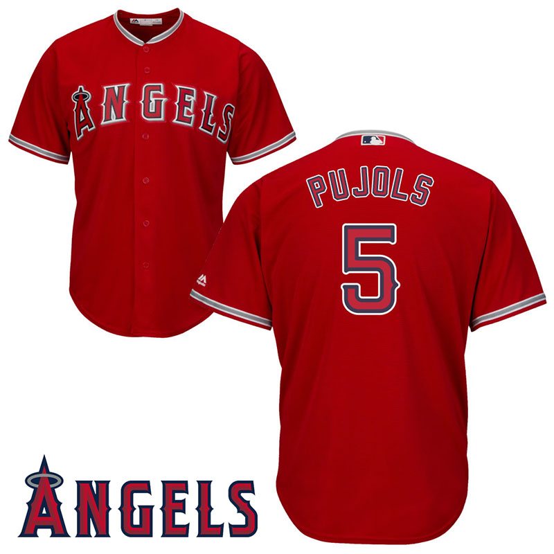 Los Angeles Angels #5 Albert Pujols Scarlet Alternate Cool Base Jersey