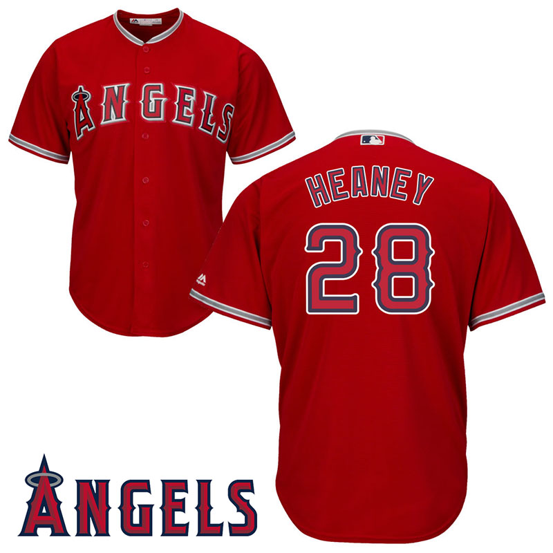 Los Angeles Angels #28 Andrew Heaney Scarlet Alternate Cool Base Jersey