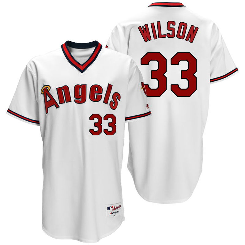 Los Angeles Angels #33 C.J. Wilson White 1970 Turn Back The Clock Throwback Jersey