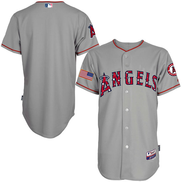 Los Angeles Angels Gray 2016 Independence Day Stars & Stripes Authentic Cool Base Jersey