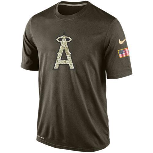 Los Angeles Angels Olive Camo Team Logo Baseball T-Shirt