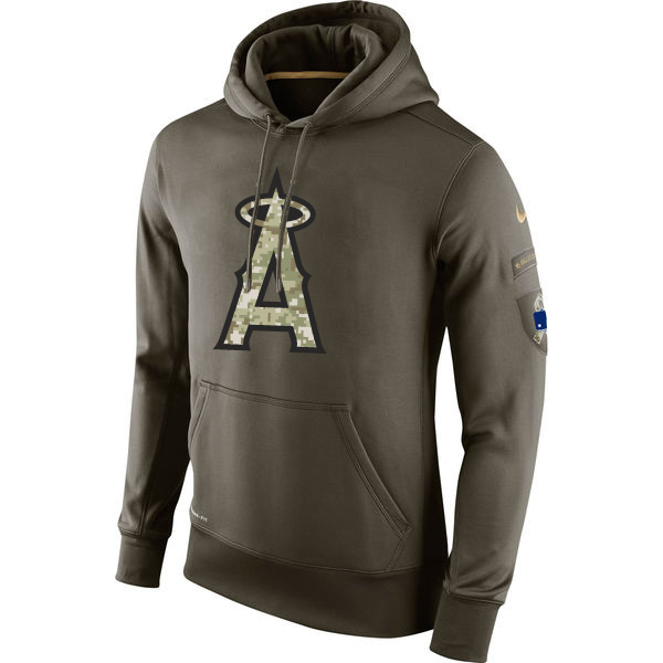 Los Angeles Angels of Anaheim Olive Salute To Service Pullover Hoodie