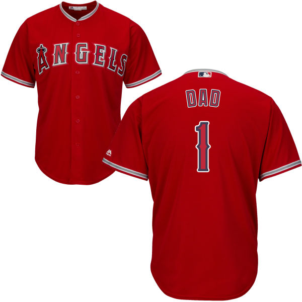 Los Angeles Angels Majestic Red Father's Day Gift Authentic Jersey