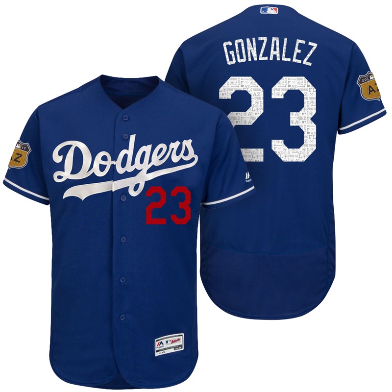 Los Angeles Dodgers Adrian Gonzalez #23 Royal 2017 Spring Training Cactus League Patch Authentic Collection Flex Base Jersey