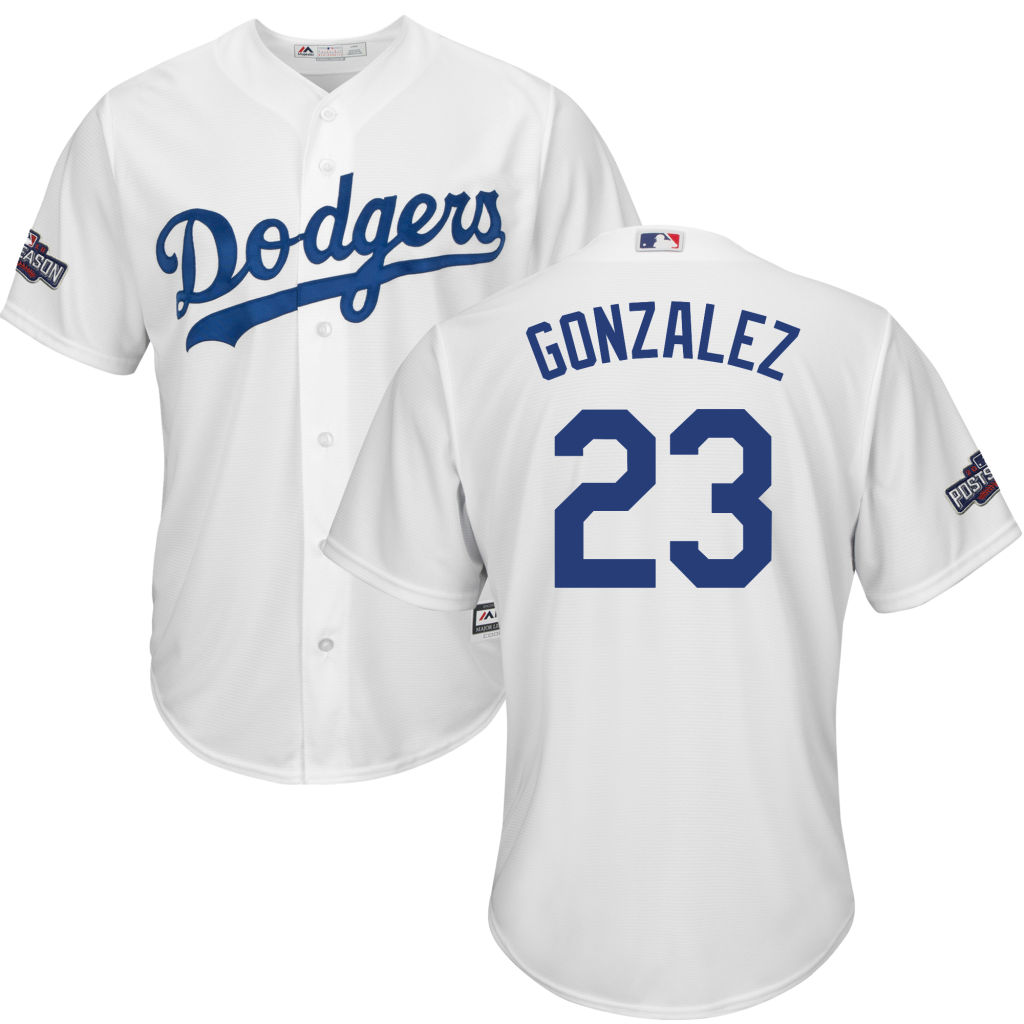 Los Angeles Dodgers Adrian Gonzalez #23 NL West Division Champions White 2016 Postseason Patch Cool Base Jersey