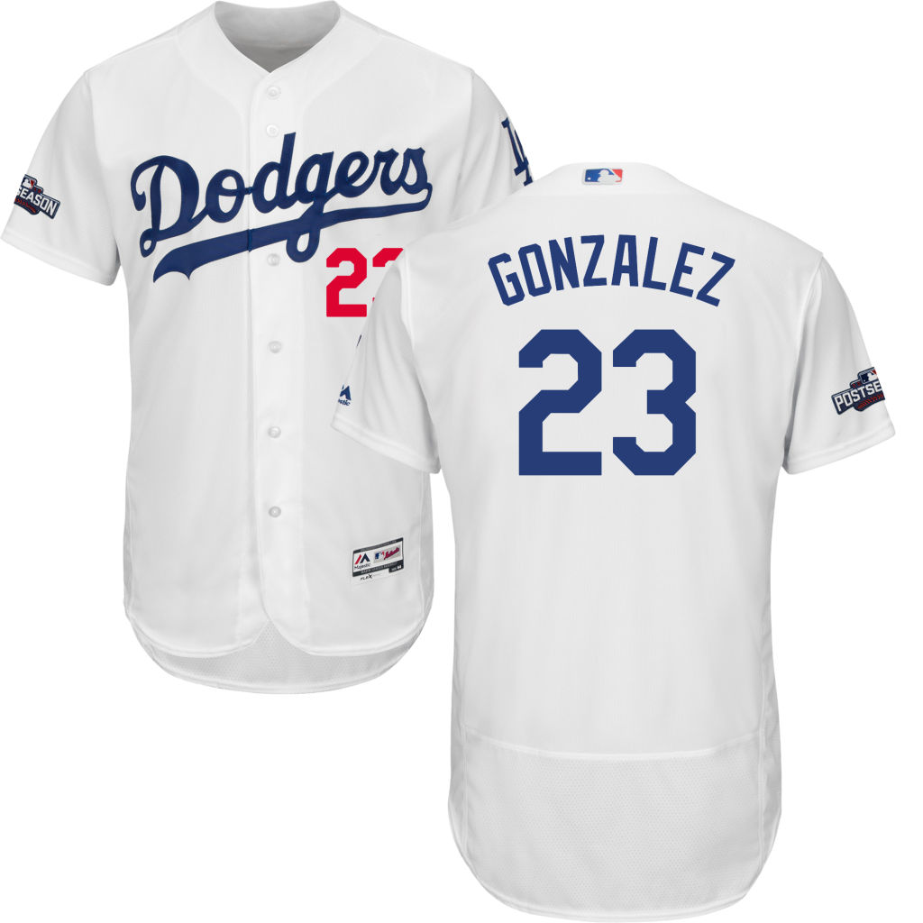 Los Angeles Dodgers Adrian Gonzalez #23 NL West Champions White 2016 Postseason Patch Flex Base Jersey