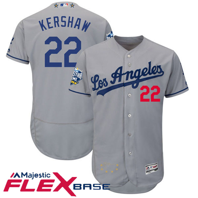 Los Angeles Dodgers Clayton Kershaw #22 Majestic Gray 2016 MLB All-Star Game Signature Flex Base Jersey