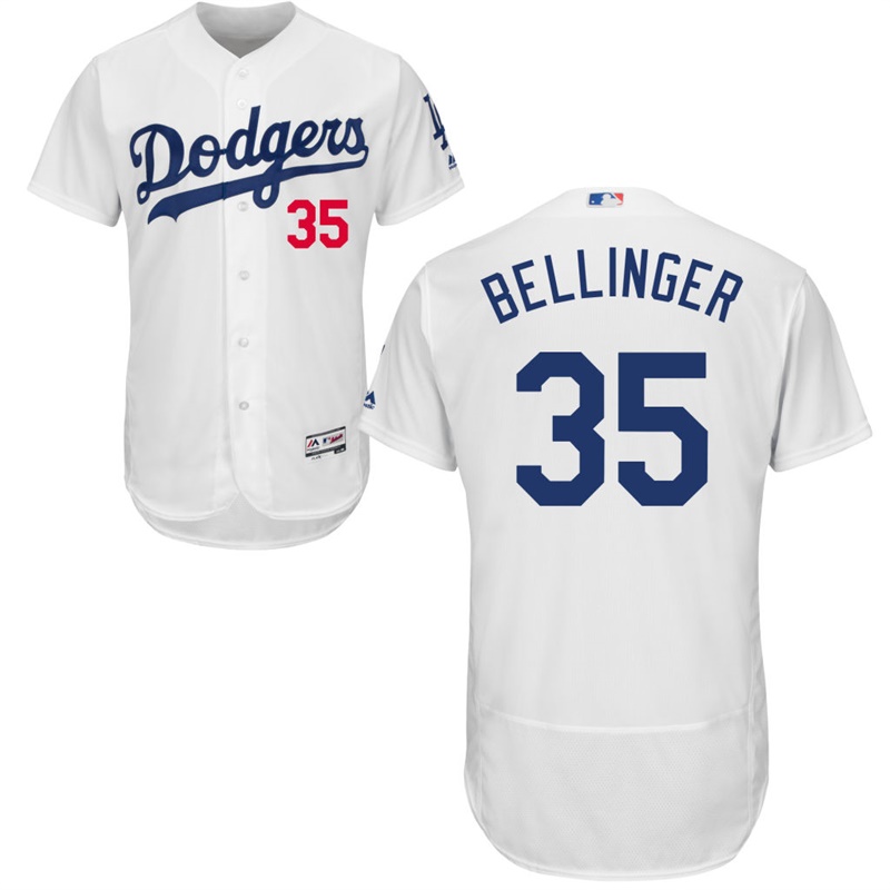 Men Los Angeles Dodgers Cody Bellinger #35 White Home Flex Base Jersey