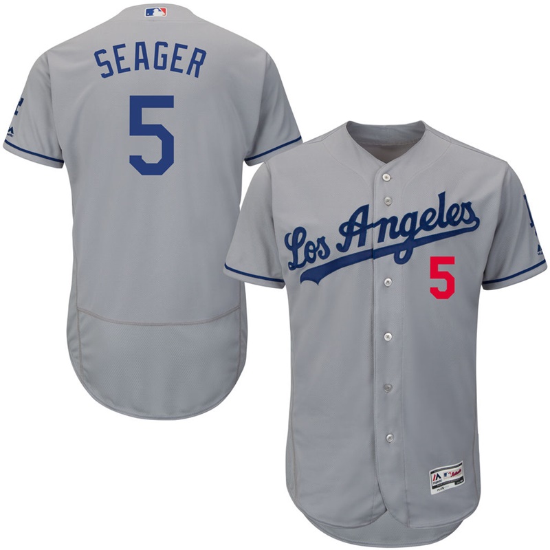 Los Angeles Dodgers Corey Seager #5 Road Gray Authentic Collection Flex Base Jersey