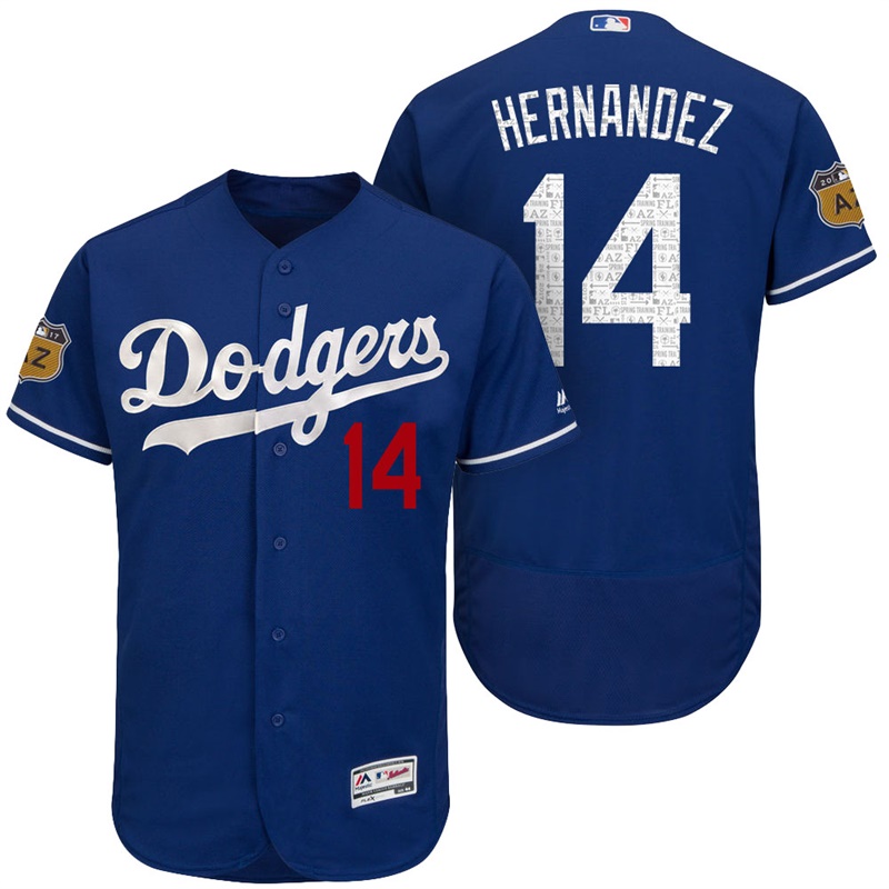 Los Angeles Dodgers Enrique Hernandez #14 Royal 2017 Spring Training Cactus League Patch Authentic Collection Flex Base Jersey