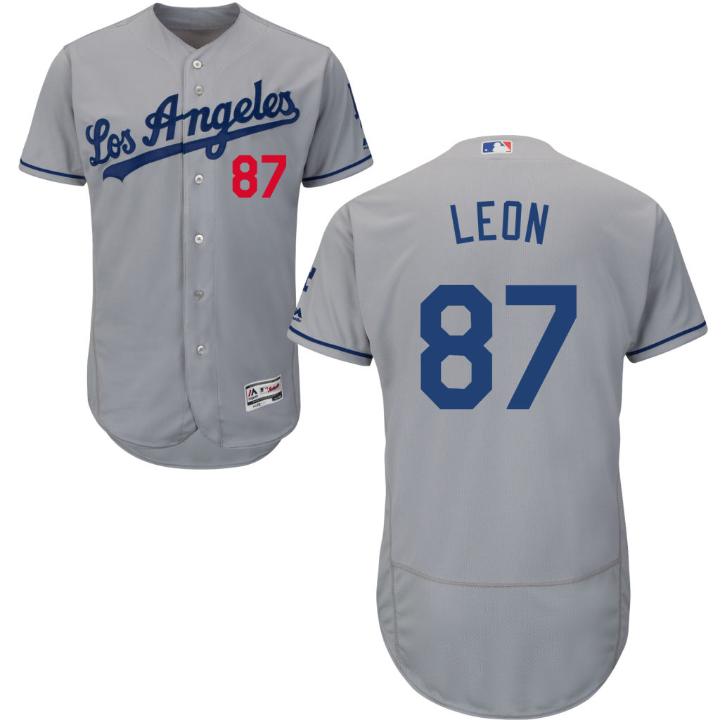 Los Angeles Dodgers Jose De Leon #87 Road Gray Authentic Collection Flex Base Jersey