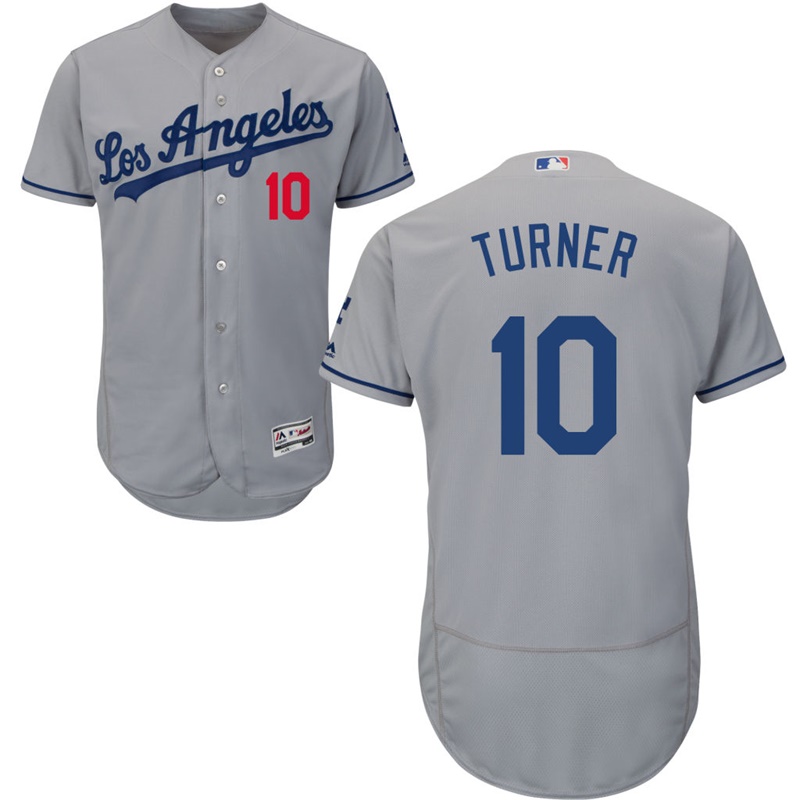 Los Angeles Dodgers Justin Turner #10 Grey Alternate Authentic Collection Flex Base Jersey