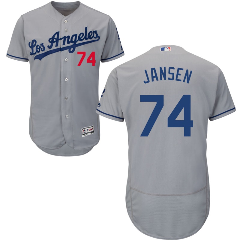 Los Angeles Dodgers Kenley Jansen #74 Grey Alternate Authentic Collection Flex Base Jersey