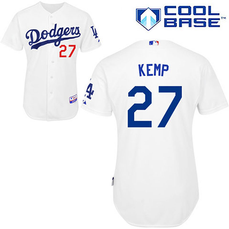 Los Angeles Dodgers #27 Matt Kemp White Home Jersey