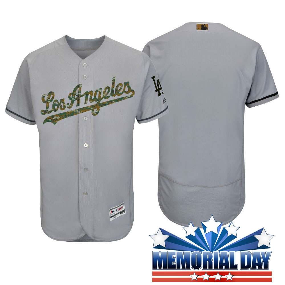 Los Angeles Dodgers Memorial Day Gray Camo Flex Base Team Jersey