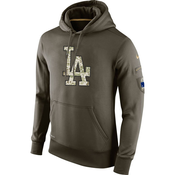 Los Angeles Dodgers Olive Salute To Service Pullover Hoodie