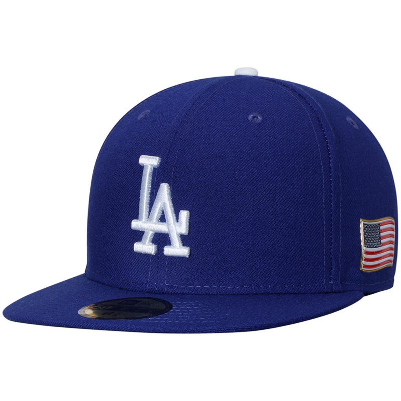 Los Angeles Dodgers Royal On Field 9/11 Side Patch US Flag 59FIFTY Fitted Hat