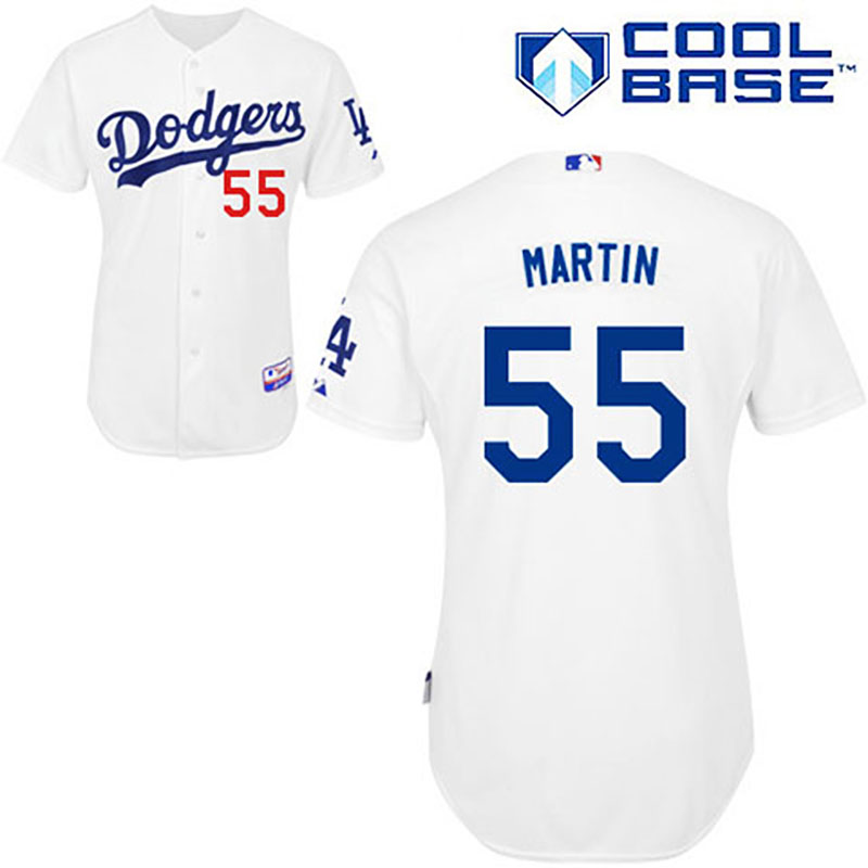 Los Angeles Dodgers #55 Russell Martin White Home Jersey