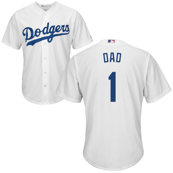 Los Angeles Dodgers Majestic White Father's Day Gift Authentic Jersey