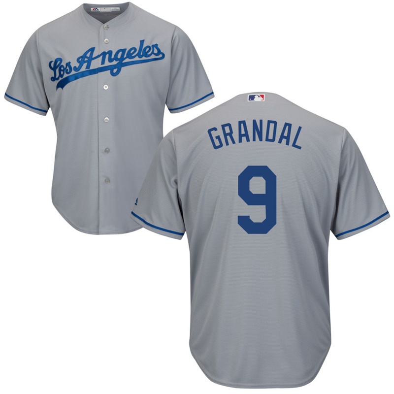 Los Angeles Dodgers Yasmani Grandal #9 Road Gray Authentic Collection Flex Base Jersey