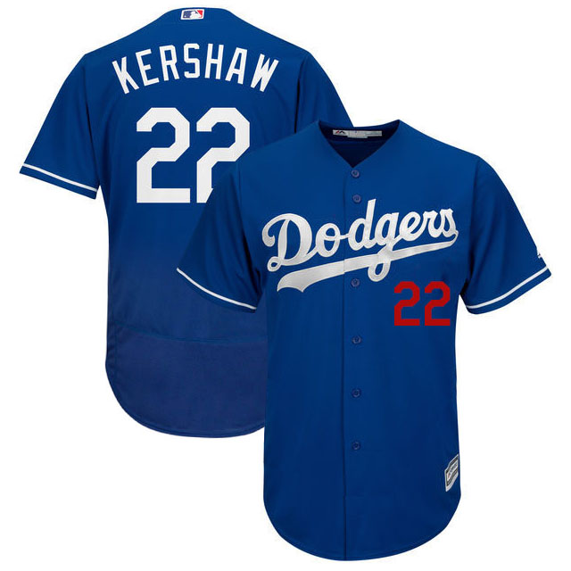 Los Angeles Dodgers Clayton Kershaw #22 Royal Authentic Collection Flexbase Player Jersey