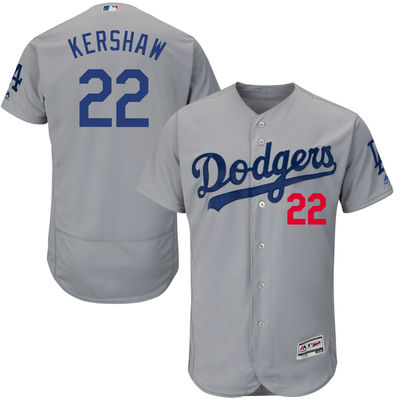 Los Angeles Dodgers Clayton Kershaw #22 Gray Authentic Collection Flexbase Player Jersey