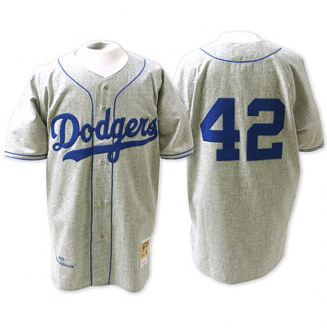 Los Angeles Dodgers Jackie Robinson #42 Gray Cooperstown Cool Base Jersey