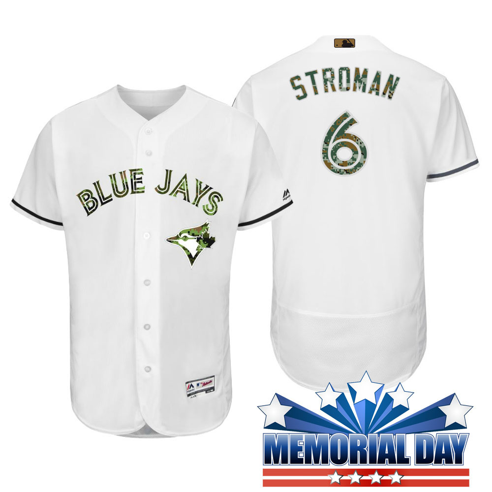 Toronto Blue Jays Marcus Stroman #6 White Camo Fashion 2016 Memorial Day Flex Base Jersey