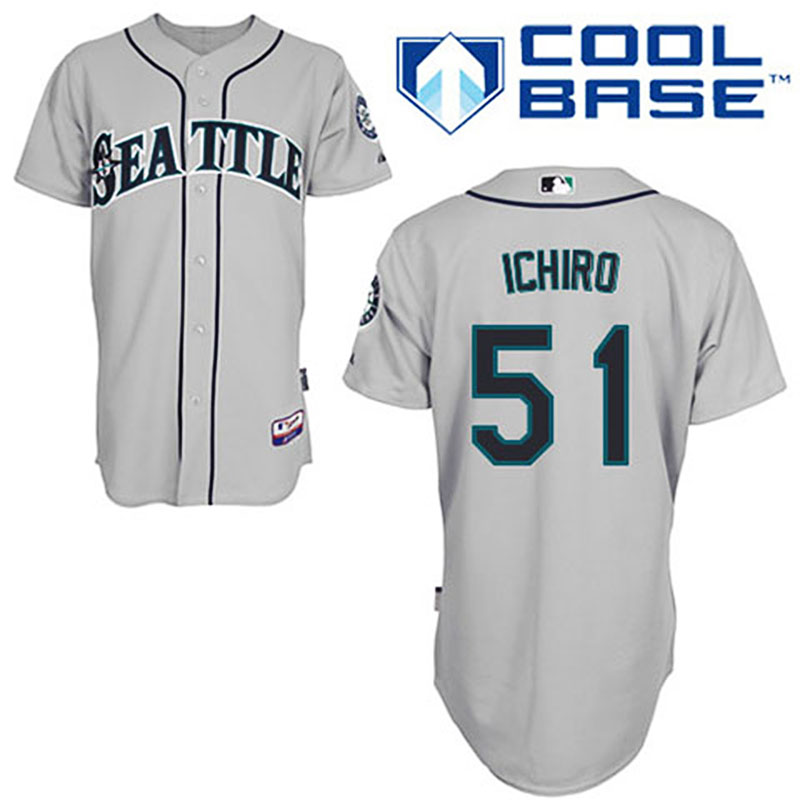 Seattle Mariners #51 Ichiro Suzuki Grey Road Cool Base Jersey