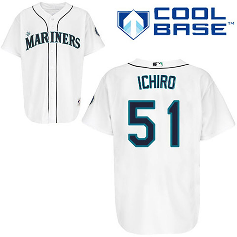 Seattle Mariners #51 Ichiro Suzuki White Home Cool Base Jersey