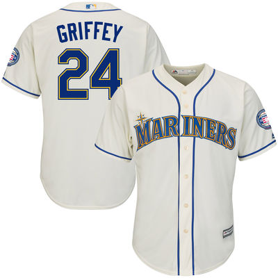 Seattle Mariners #24 Ken Griffey Cream 2016 Hall Of Fame Induction Cool Base Player Jersey