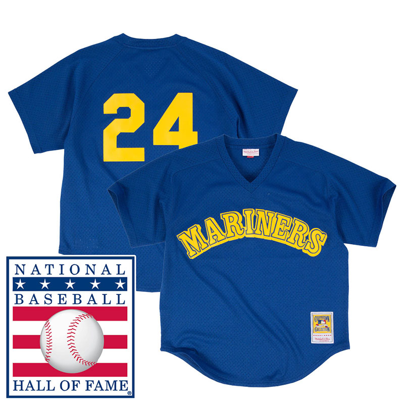 Seattle Mariners Ken Griffey Jr. #24 Royal Cooperstown Mesh Batting Practice Player Jersey