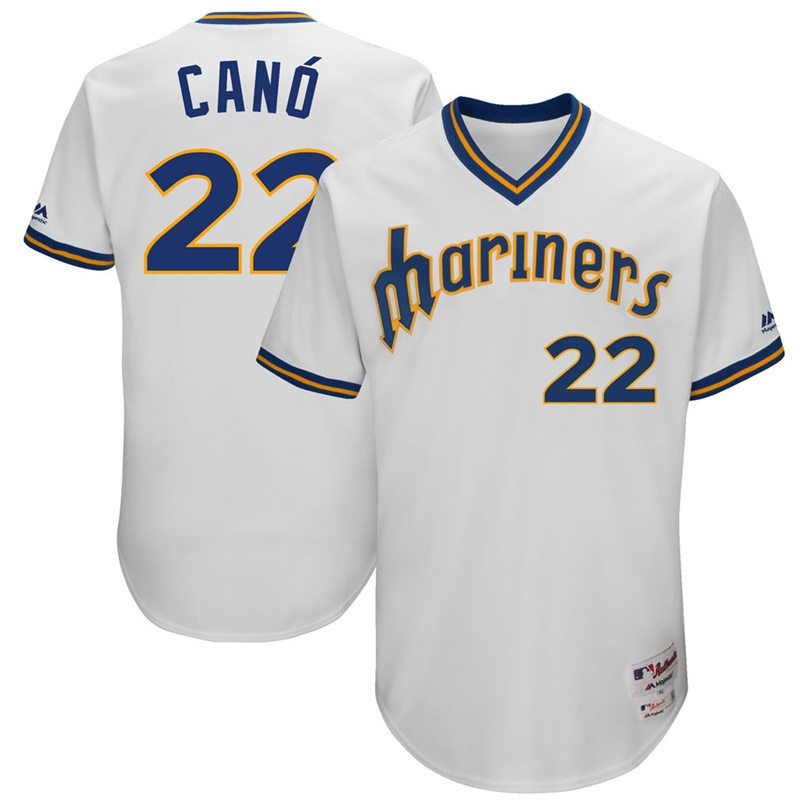 Seattle Mariners #22 Robinson Cano White 1977 Throwback Turn Back the Clock Authentic Player Jersey