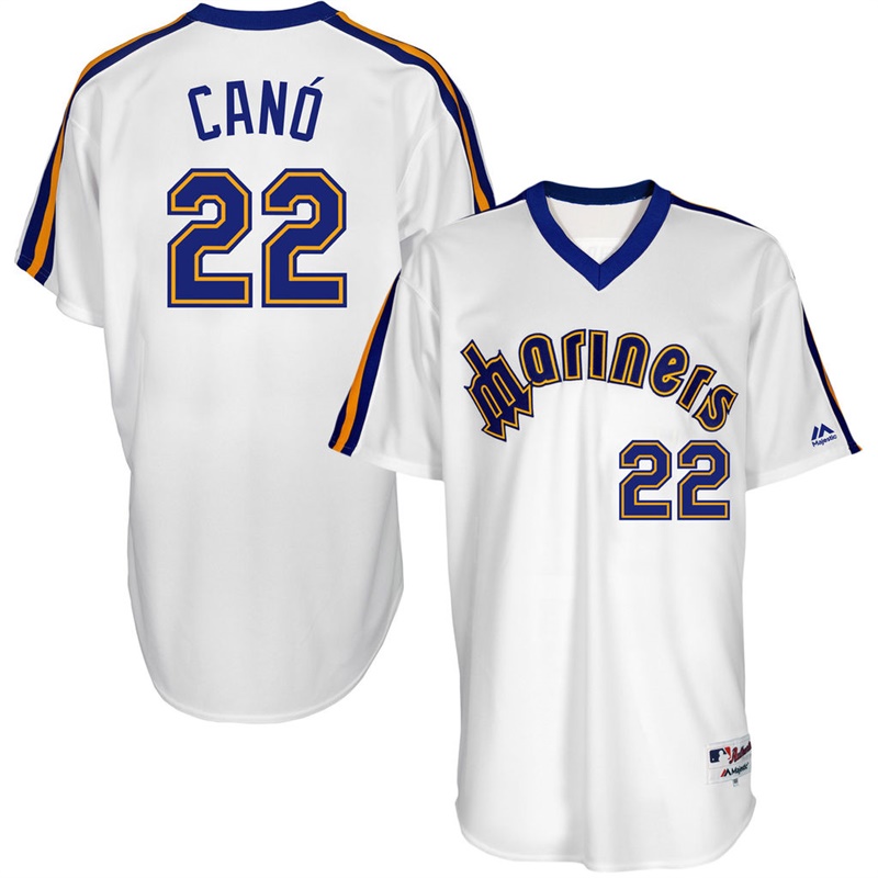 Seattle Mariners #22 Robinson Cano White 1984 Throwback Turn Back the Clock Authentic Player Jersey