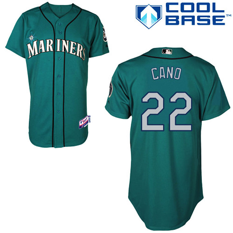 Seattle Mariners #22 Robinson Cano Men's Authentic Teal Green Alternate Majestic MLB Cool Base Jersey