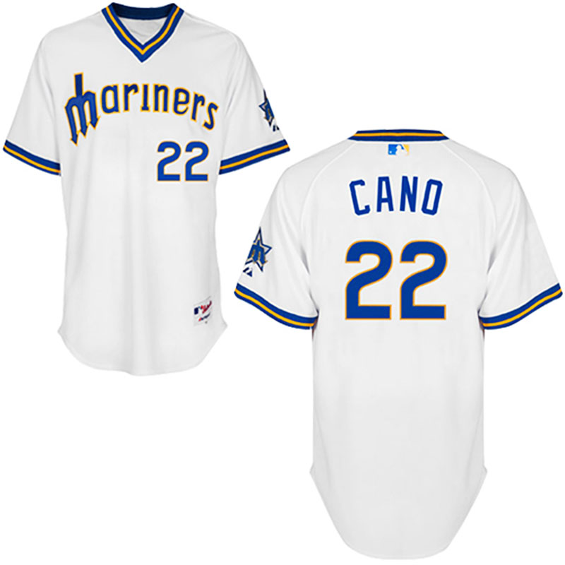 Seattle Mariners #22 Robinson Cano Men's Authentic White 1979 Turn Back The Clock Majestic MLB Jersey