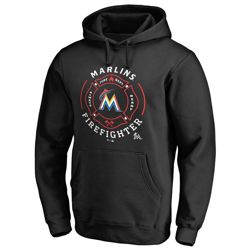 Miami Marlins Black Firefighter Aunthetic Pullover Hoodie