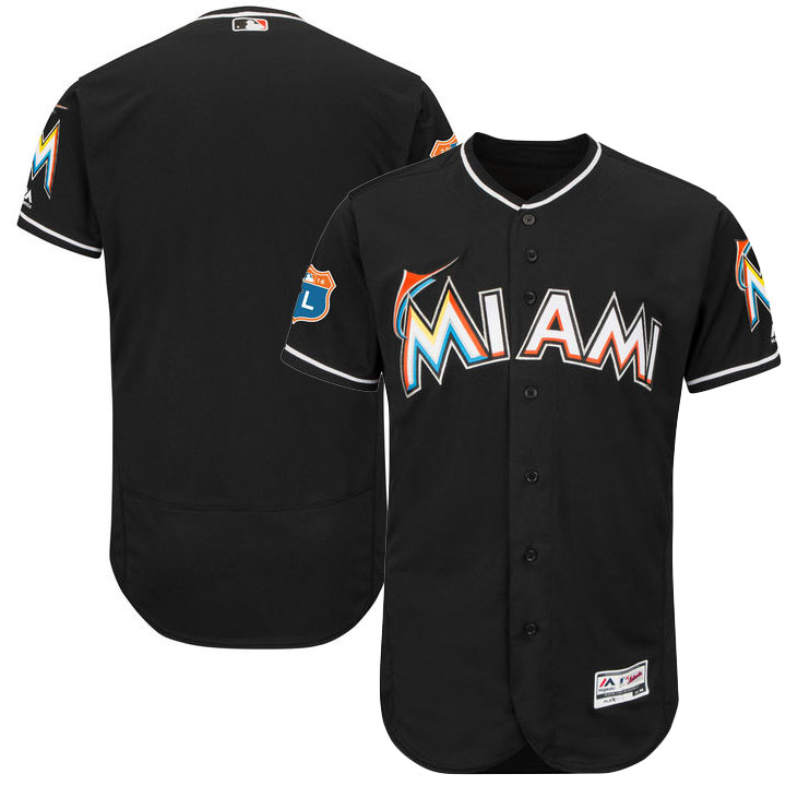 Miami Marlins Black Spring Training Flexbase Authentic Collection Team Jersey