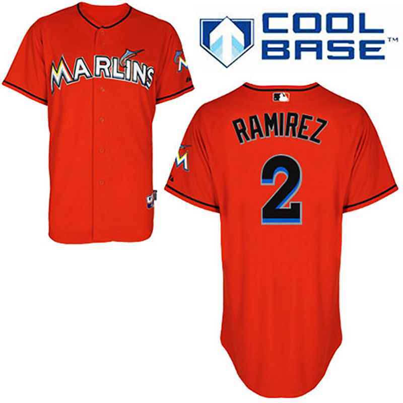 Miami Marlins #2 Hanley Ramirez Orange 2012 Alternate Jersey